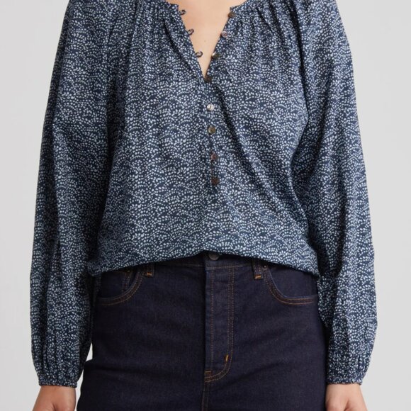 Rails Indi Print Cotton Balloon Sleeve Top - Picture 1 of 7